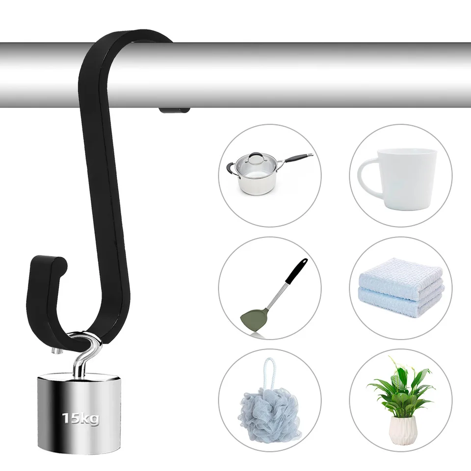 32 Ganci A S In Metallo Con Fibbia Di Sicurezza | 8,9 Cm | Portata 40 Lb | Per Appendere Piante, Utensili, Vestiti - 4