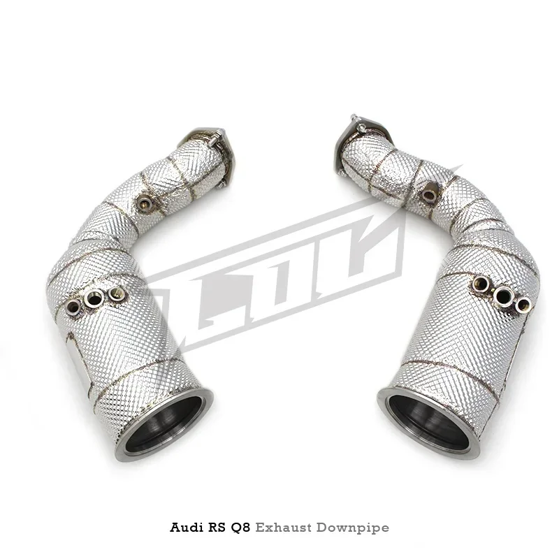 Section High flow Pipes branch downpipe Exhaust Pipe with for RS Q8 4.0T -