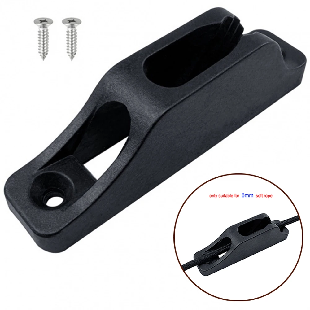Black Nylon Rope Clamp Cleat Self Locking Rope Tensioner Slide For 6mm ...
