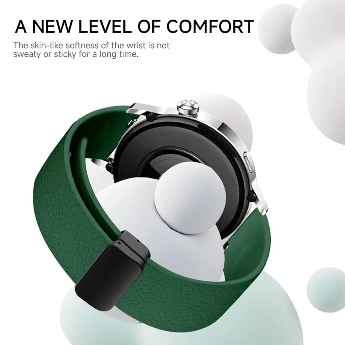 Magnetic Silicone Strap for Smartwatch - 20mm/22mm, Versatile Fit Bracelet