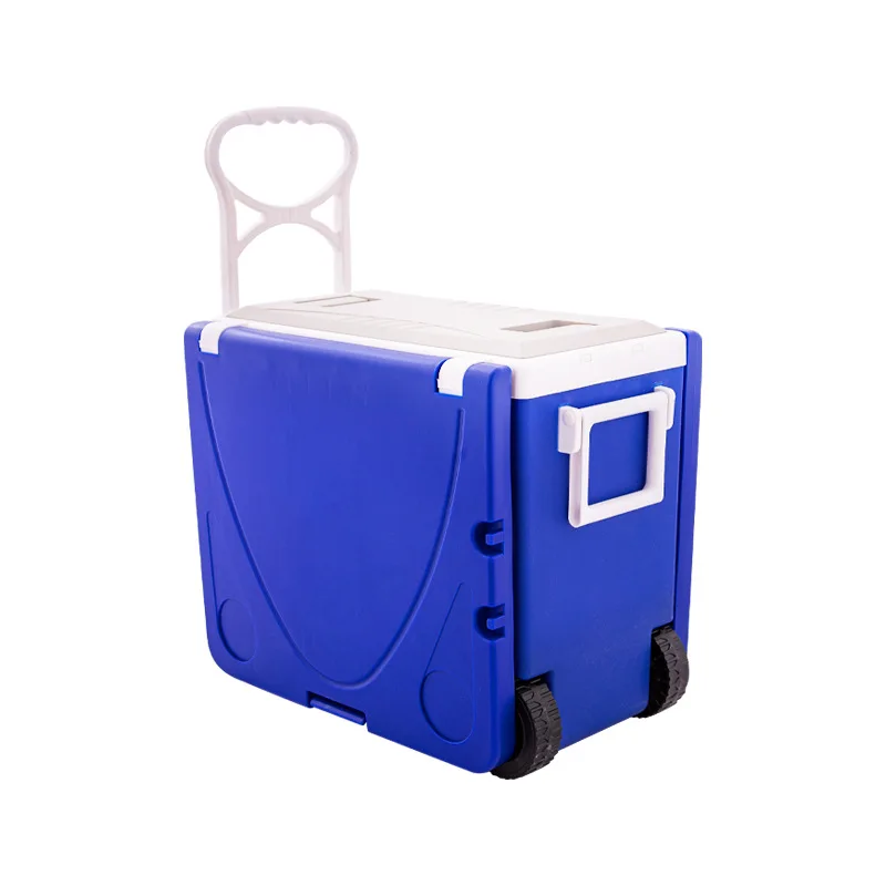 Portable 28L Multifunctional Folding Incubator Outdoor Picnic Table Refrigerator Trolley Camping Cooler