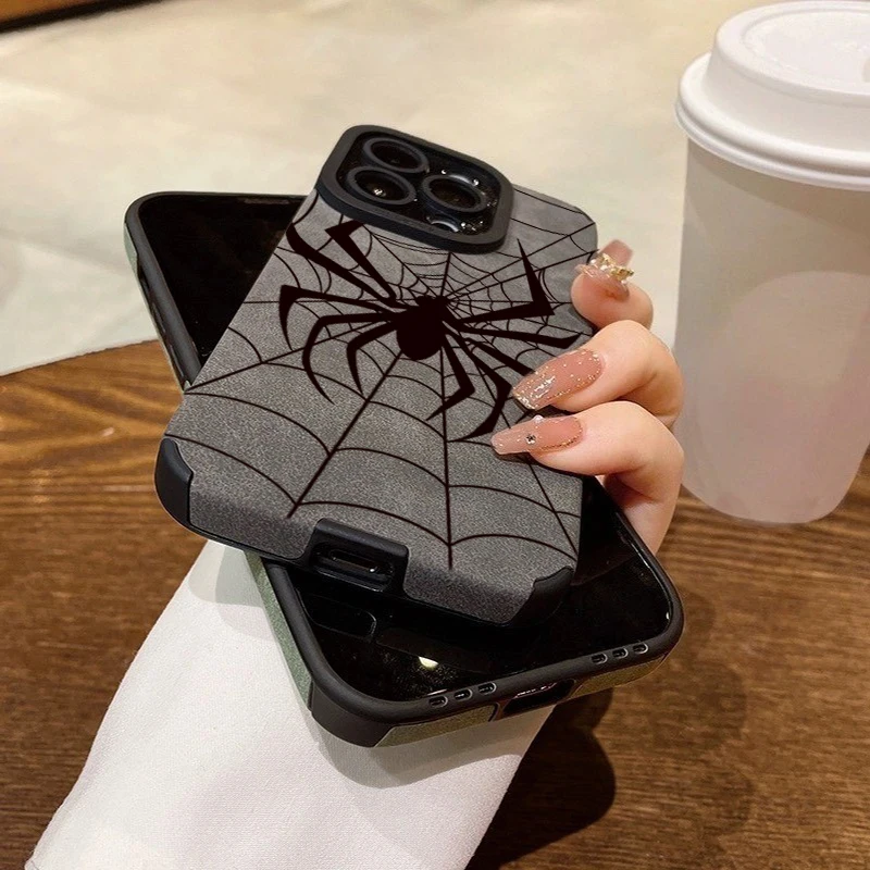Spider Web Pattern Protective Phone Case - Cool Arachnid Design Cover