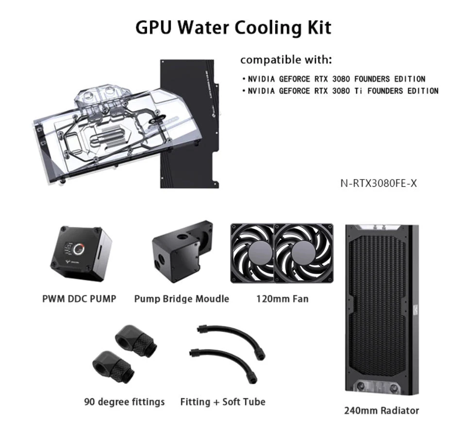 Clyxgs Radiatore Acqua Per PC 240mm – Filetto G1/4, 12 Tubi In Alluminio, Nero, Per Raffreddamento CPU E Sistemi A Liquido