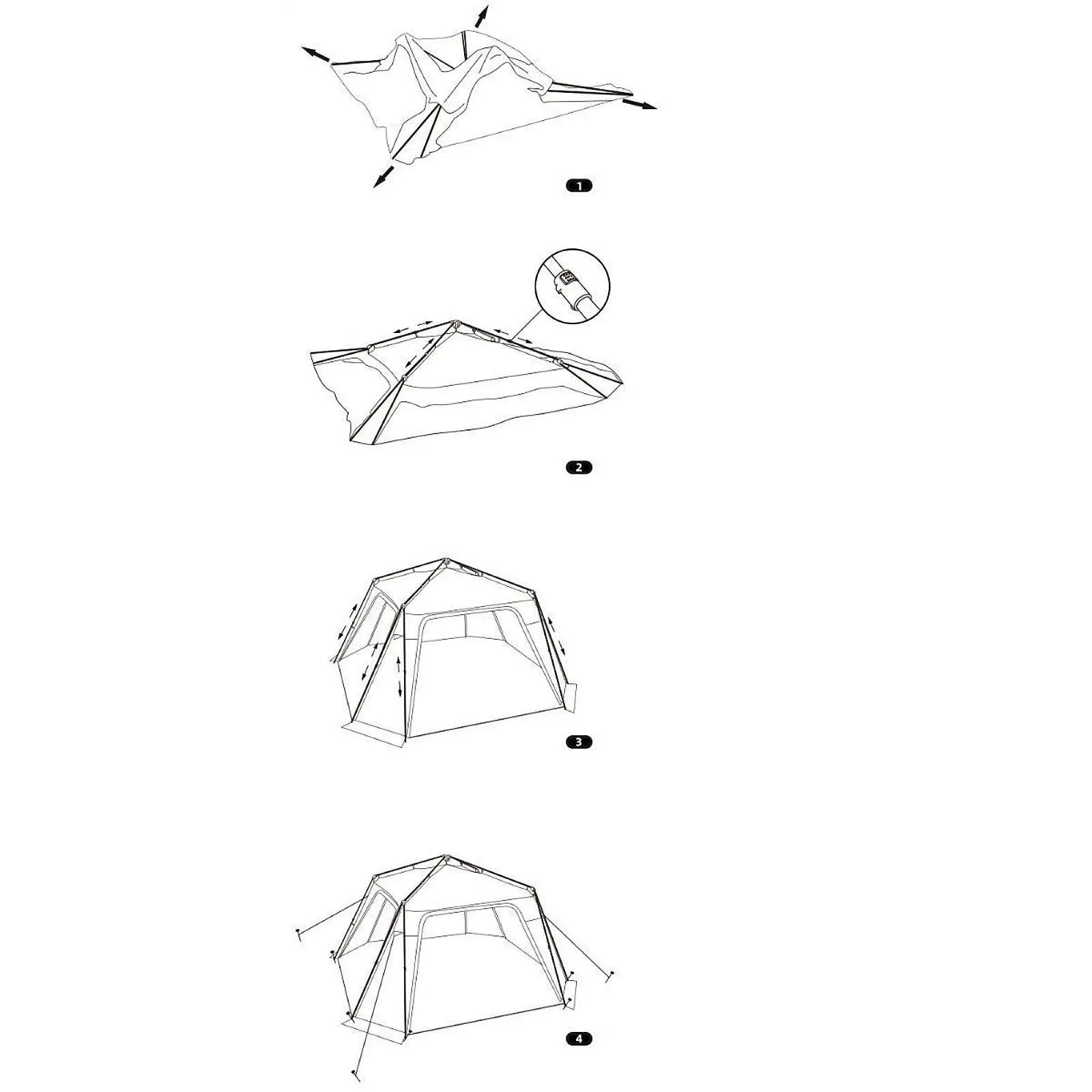 Camping Tent Family Tent 4 Sided Waterproof Rainproof Quick Assemble up Travel Tent for Family Trips Backpacking Fishing