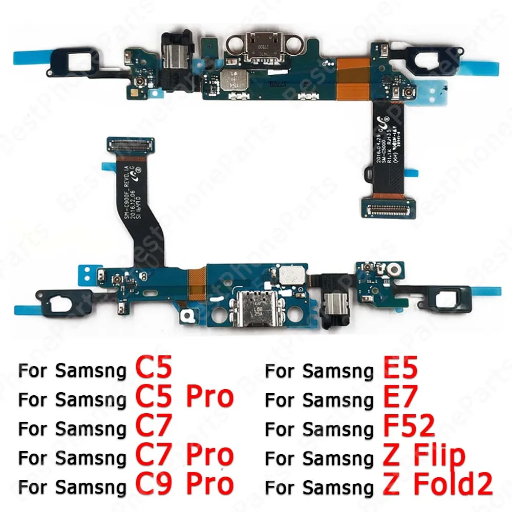 

Original Charging Port For Samsung Galaxy Z Flip Fold2 C5 C7 C9 Pro E5 E7 F52 Charge Board Usb Connector PCB Plate Spare Parts