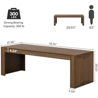 79-Inch Extra Long Desk, Two Person Desk Double Desk for Home Office, Wooden Long Computer Desk, Writing Table Study Desk for O 2