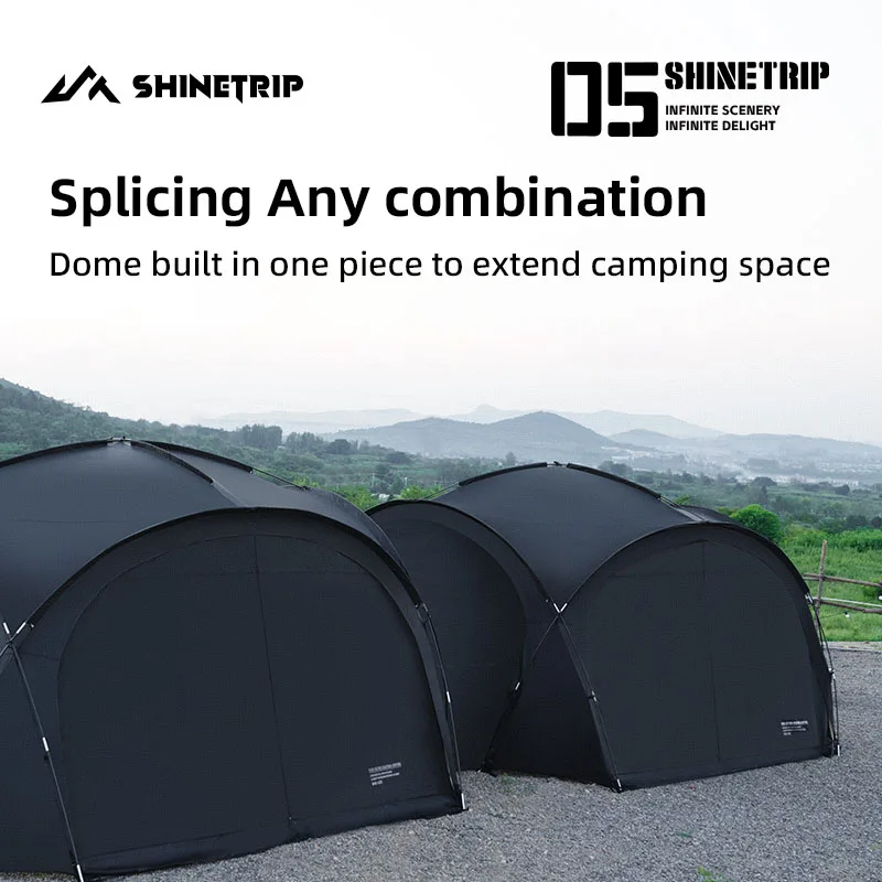ShineTrip Outdoor Silver Coated Canopy Rainproof And Sunscreen Self-driving PU3000MM Waterproof Camping Sunshade Tent Dome