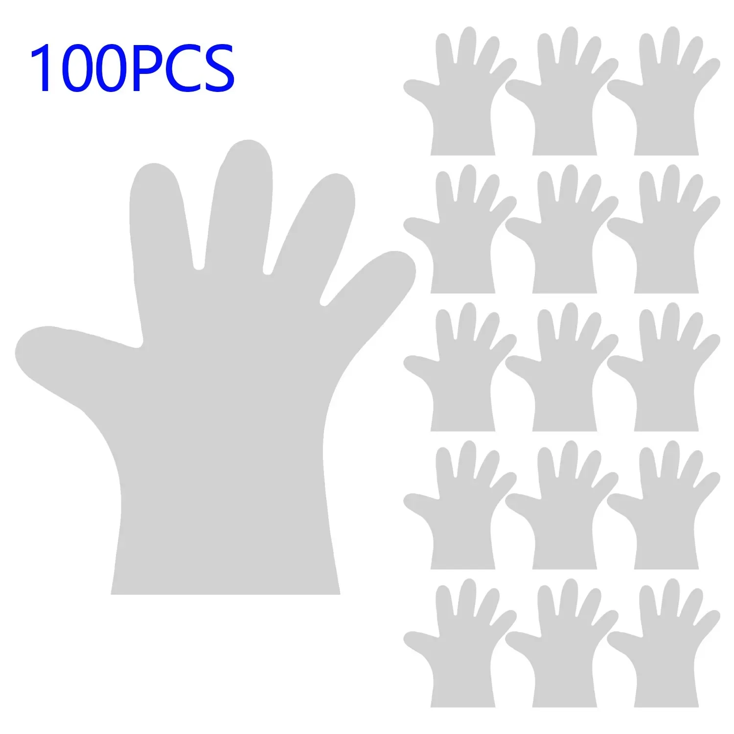 100 Pieces Of Transparent Vinyl TPE Gloves Latex-free Gloves For Laboratory Work TPE Gloves XL Suitable For Palm Width 100-115mm 2