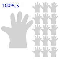 100 Pieces Of Transparent Vinyl TPE Gloves Latex-free Gloves For Laboratory Work TPE Gloves XL Suitable For Palm Width 100-115mm 2