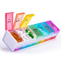 Jumbo Weekly Pill Organizer with AM/PM Compartments - Extra Spacious, BPA - Free Medicine Case (White)