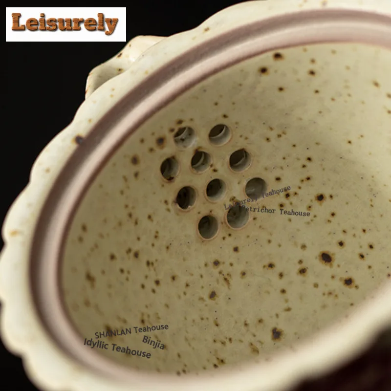 125ml Caramel Glaze Peony High Foot Handheld Teapot Traditional Tea Infuser Pot Tea Making Kettle With Strainer Teaware Craft