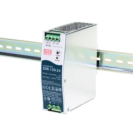 MEAN WELL SDR-120-12 12/24/48 120W 단일 그룹 출력 산업용 DIN 레일 PFC 기능 전원 공급 장치