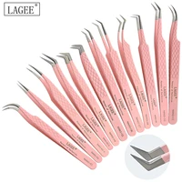 LAGEE Fiber Tip Eyelash Extension Tweezer Volume Isolation Precise Lash Tweezers Nano Technology Eyebrow from Nagaraku Makeup 1
