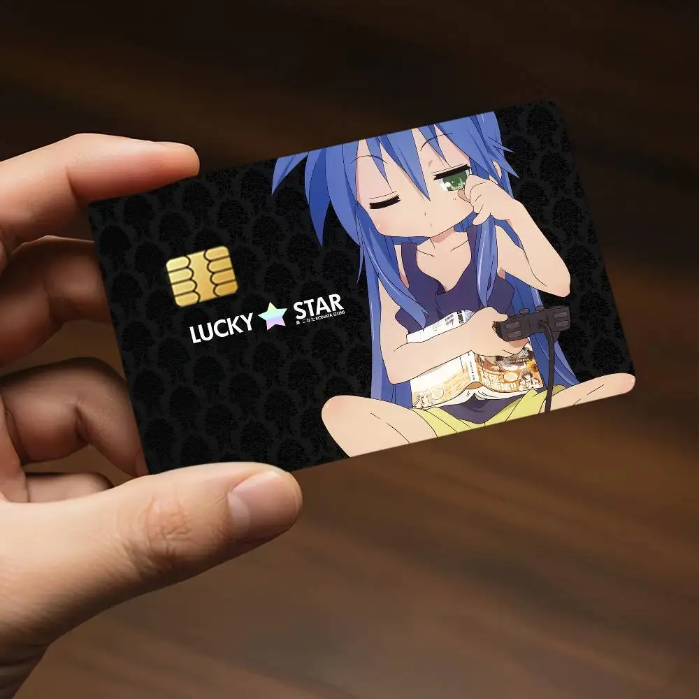Anime Lucky Star Credit Dekorative Karten-Aufkleber, geeignet für Bankkarten, Metro Transit, kratzfest, Geschenk, 4 Stück – Detail 5