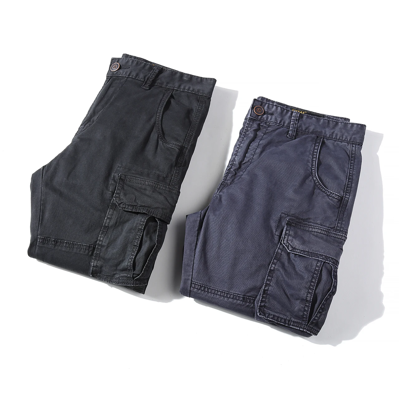 2023 Autumn New Men's Full Length Casual Pants, Solid Color Spring Loose Cotton Casual Pants, Multi-Pockets Outdoor Hiking Pants