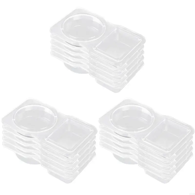H8WB Dressings Container with Double Compartment Stackable Sauces Holders Plastic Portable Condiment Cups