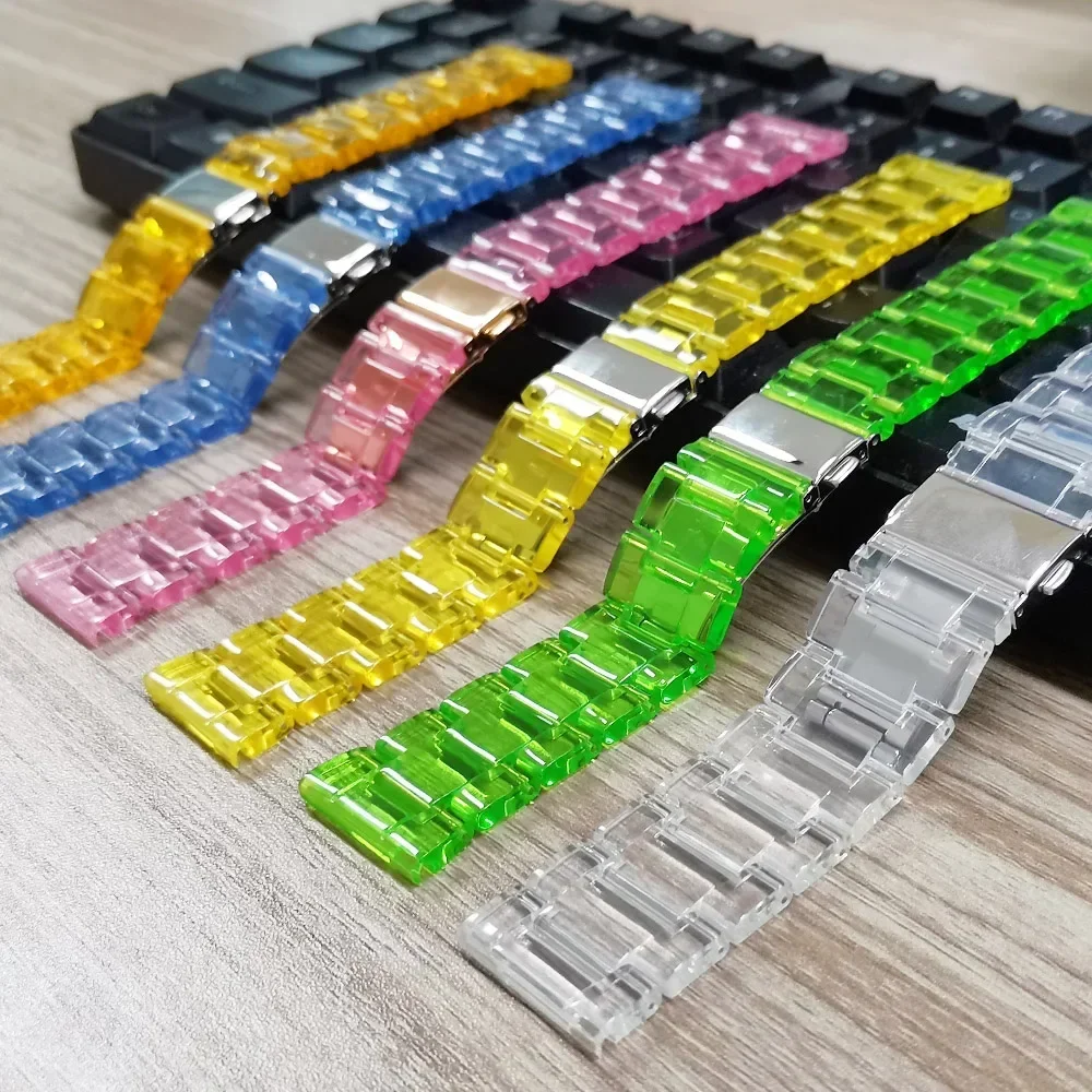Transparent Strap with Removable Link Bracelet, 20mm/22mm Band