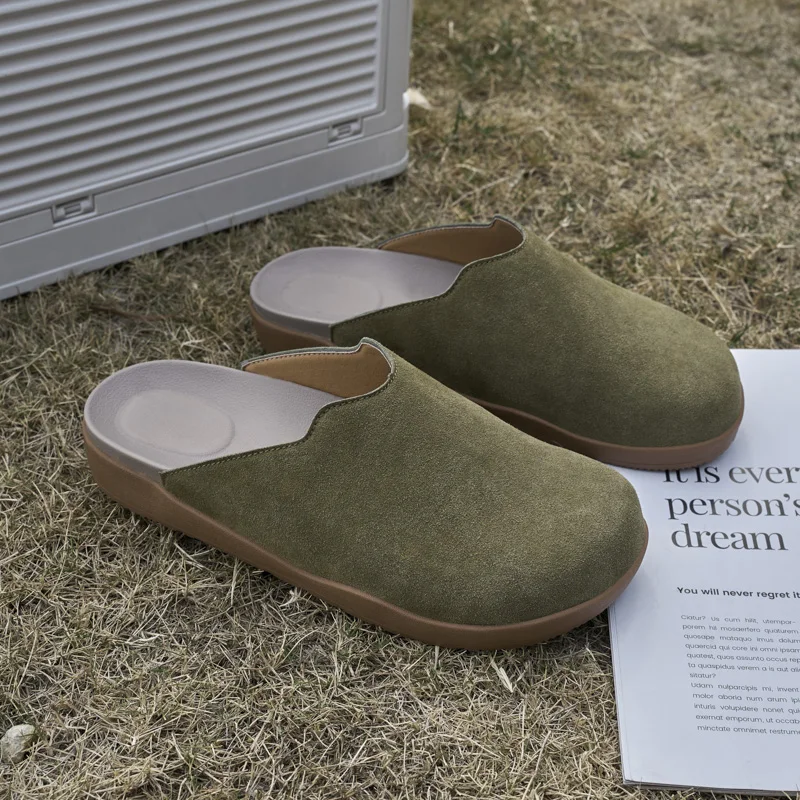 Fashion Mens Muller Shoes New Style Summer Drag Leisure Walk Male Half Slippers Outdoor Lazy Flats Business Casual_vogvips.com