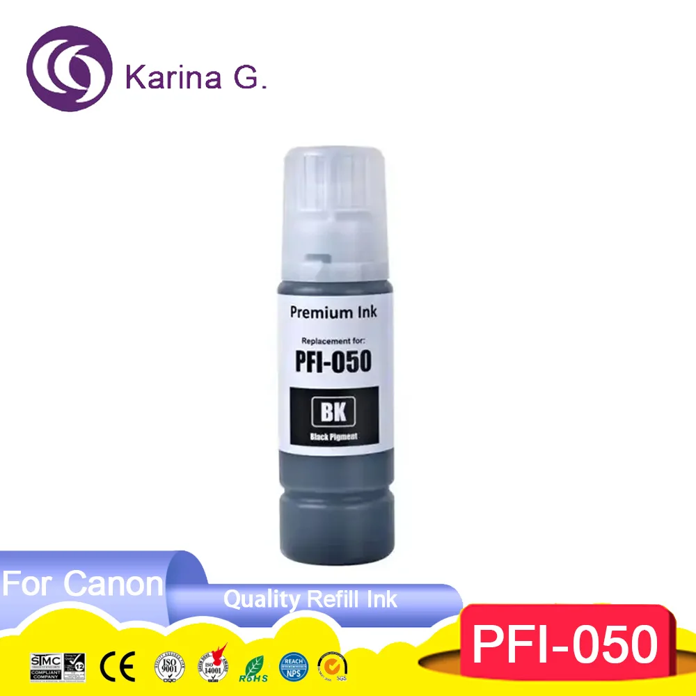 PFI-050 PFI050 PFI 050 Premium Color Compatible Bottle Water Based Refill Pigmen