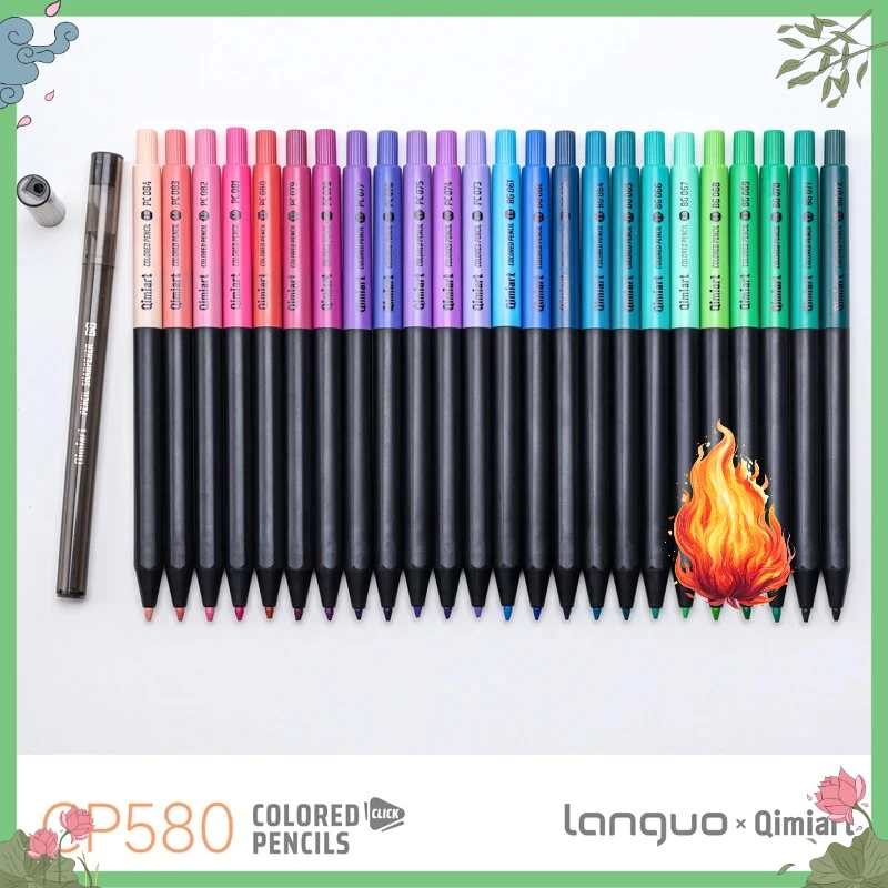 Languo 12 색 페인팅 기계식 연필 세트 프레스 3.0mm 소프트 코어 오일 스케치 드로잉 색칠하기 책 학교 용품