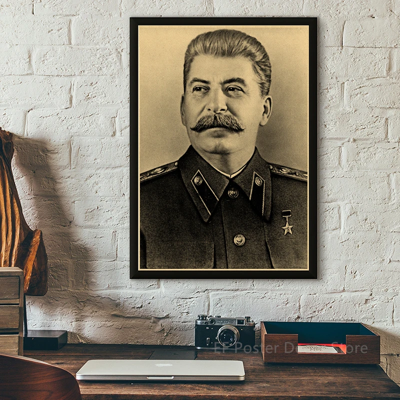 Buy Three Get Four USSR CCCP Russian Stalin Portrait Poster Prints Vintage Home Room Art Wall Decoration Soviet Retro Painting vintage art poster