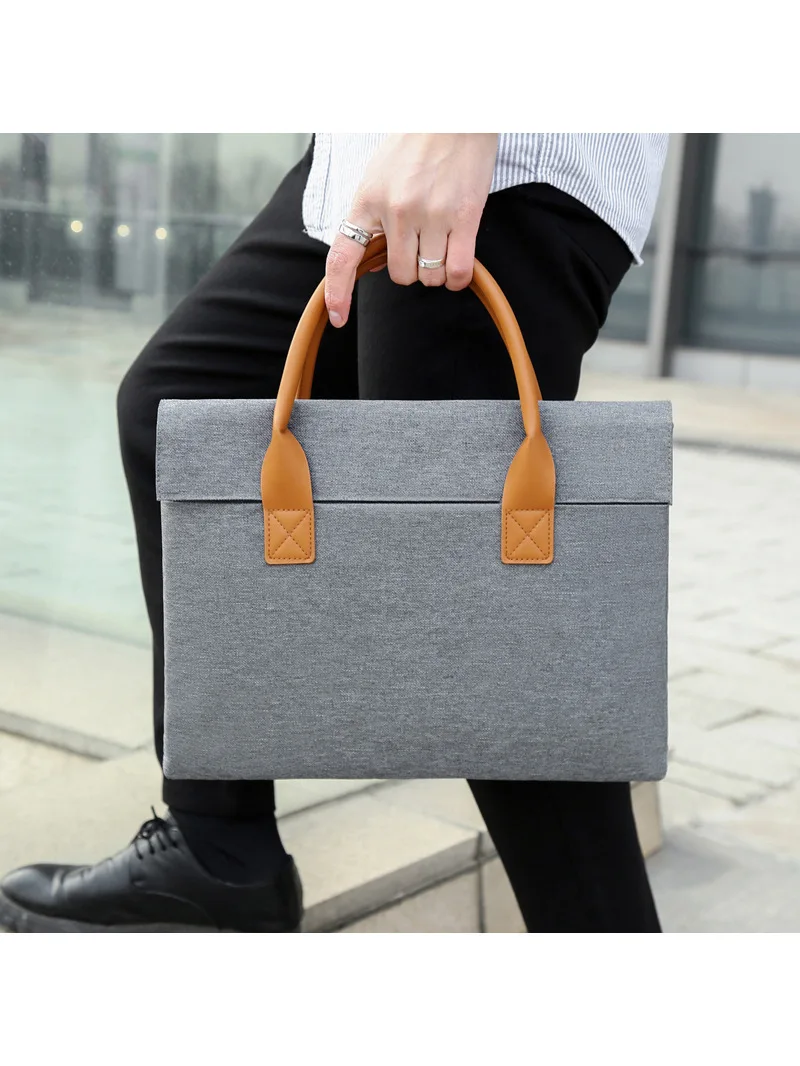Men Waterproof Oxford Business Briefcase Office Document Storage Handbag Travel Laptop Protection Shoulder Bag Organizer Pouch