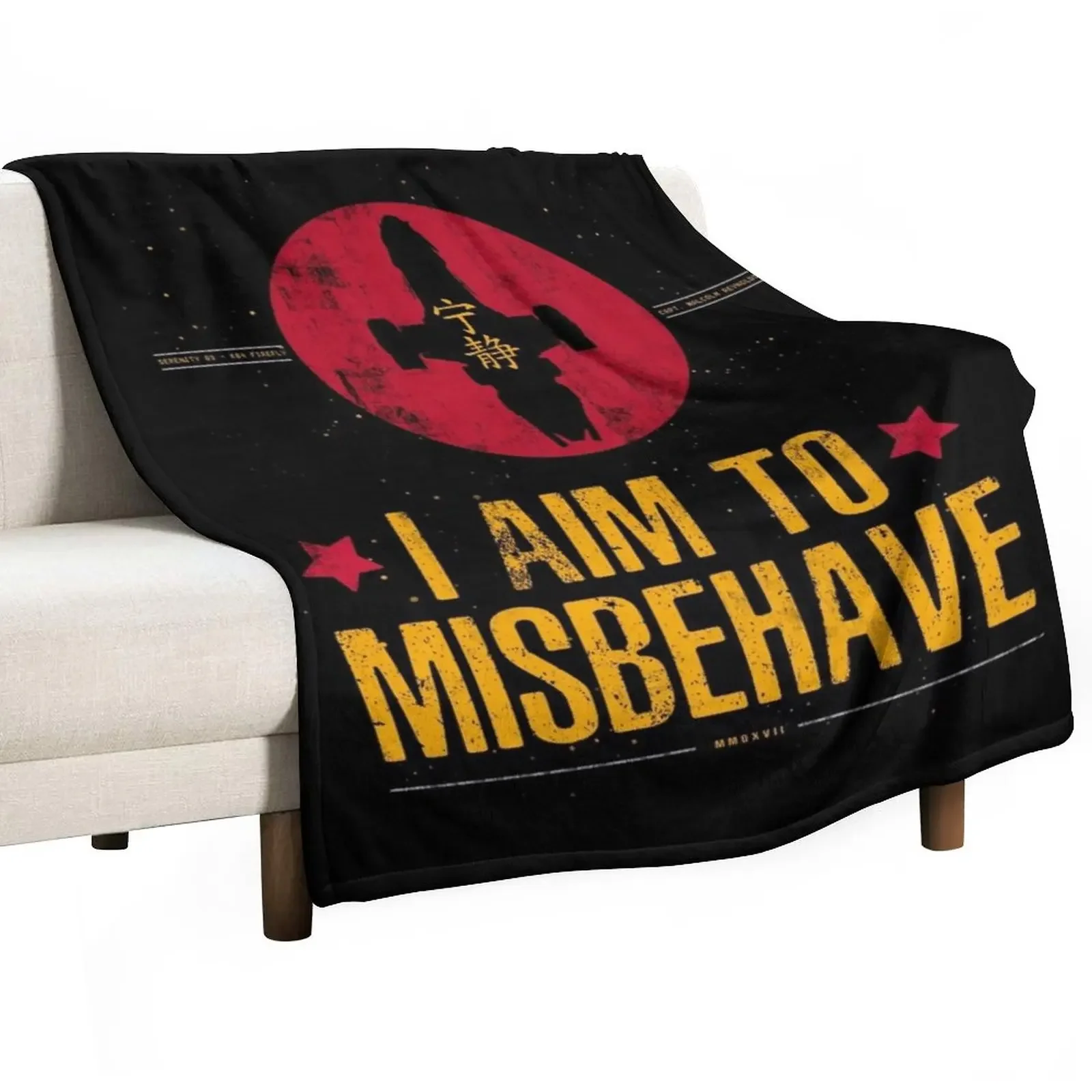 

I Aim To Misbehave Throw Blanket Bed linens Tourist Blankets