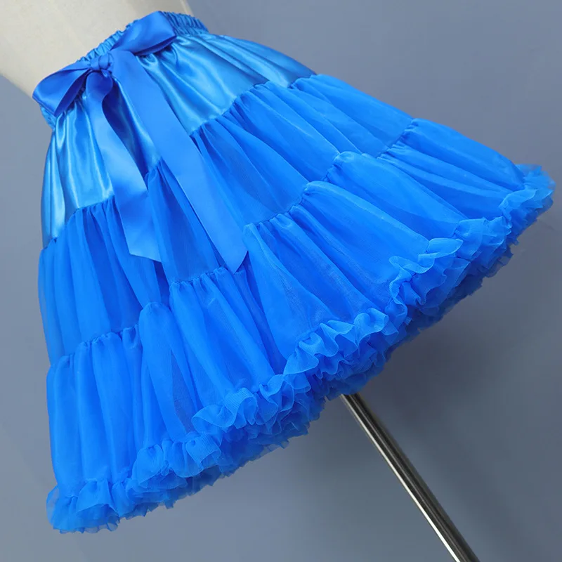 Women Puffy Petticoat Skirts Vintage 50s Tutu Tulle Crinoline Elastic Waist Band Underskirt Rockabilly