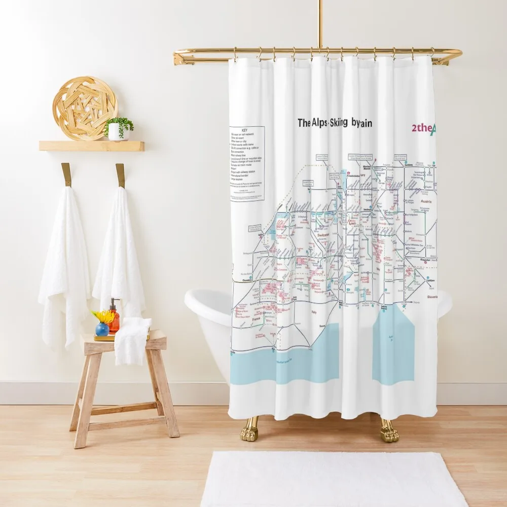 

The Alps - Schematic Rail map Shower Curtain For Bathroom Shower Curtain