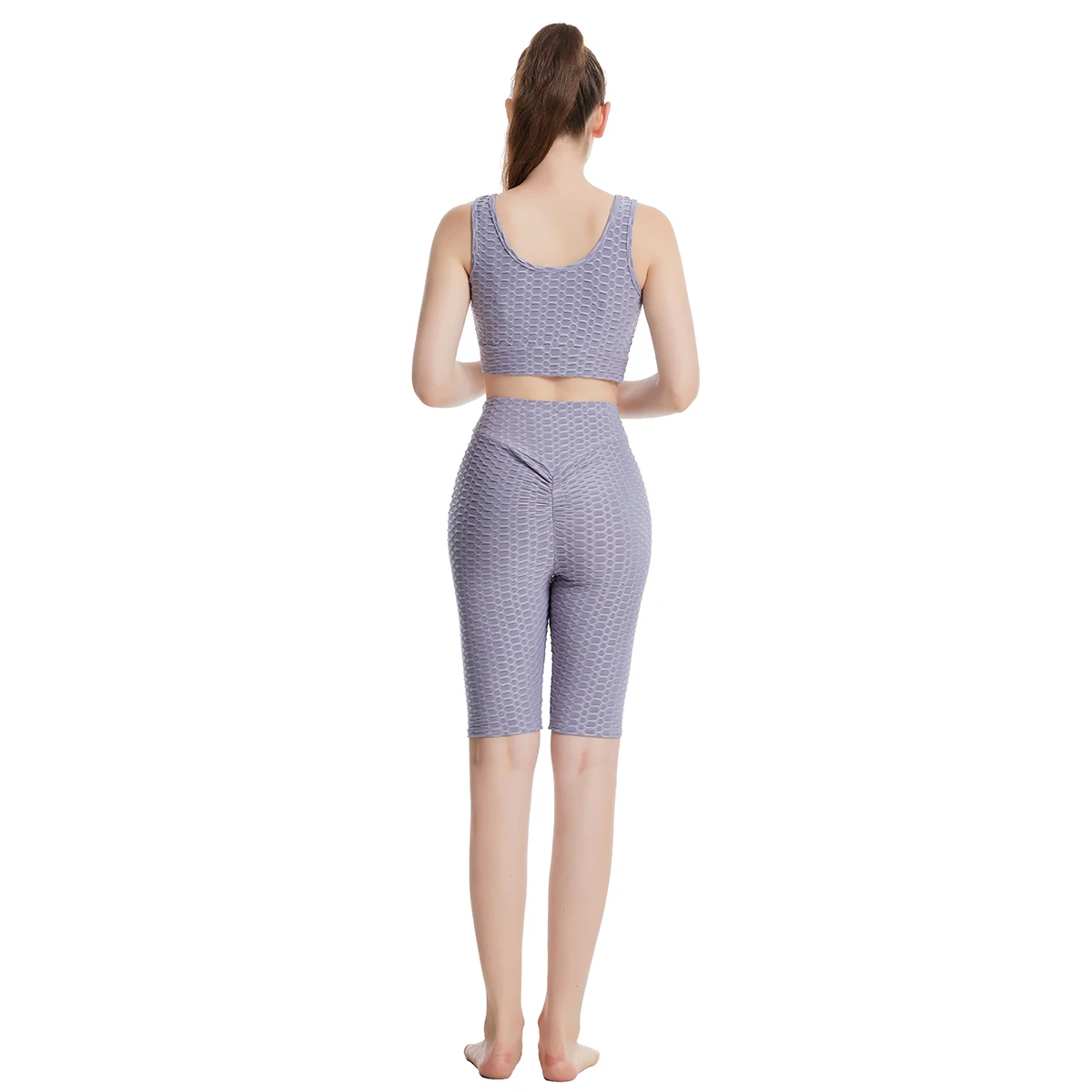 Lady Yoga Suits Push Up Tops+tight Shorts High Elastic Muslim Bottoming Pilates Fitness Workout Clothes Sets Women Sporty Outfit