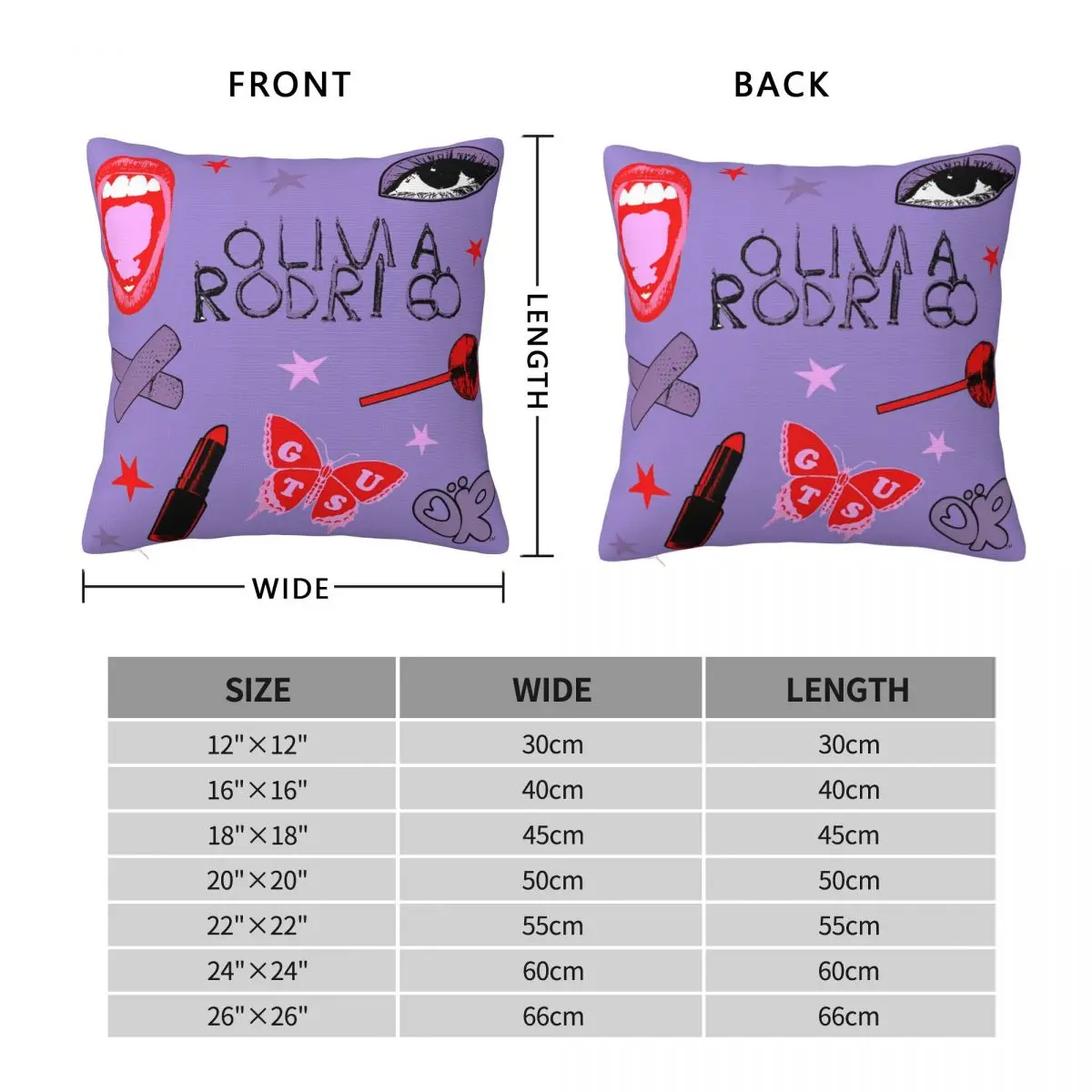Olivias Vampire Rodrigos Sour Pillow Case Pop  Pillow Cover Polyester Custom Cushion Cover Pillowcases For Sofa Home Decorative 4