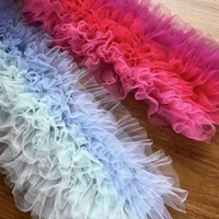 Lace Fabric Fluffy Skirt Lace Accessories Pleated Decoration Clothing Designer Fabric Cloth Apparel Sewing By Meters Material