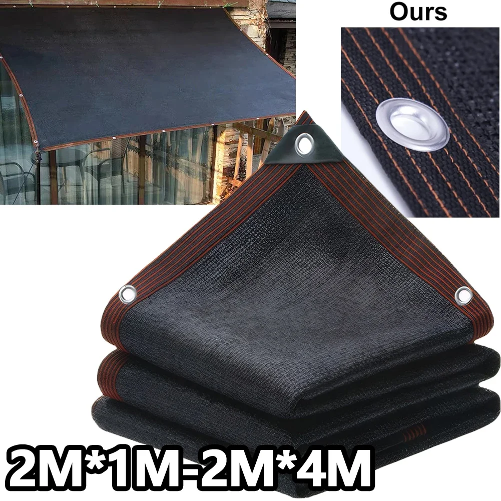 Black Shade Cloth Durable Mesh Tarp with Grommets Garden Sunblock Shade Cloth Shading Antifreezing for Plants Cover Greenhouse