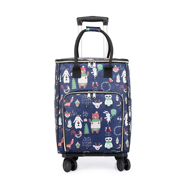 Könnyű Univerzális Kerékkocsi Táska Kézitáska Négykerekű Bevásárló Élelmiszerbolt Vízálló Nagy Kapacitás-Szétszerelés Összecsukása - Image 3