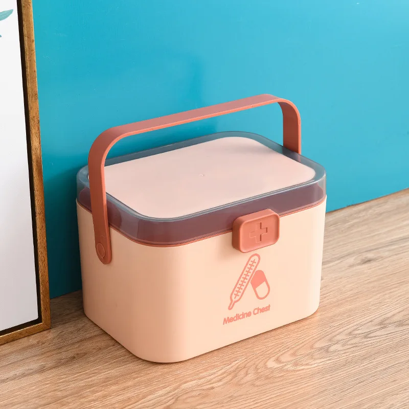 Home multi-layer large capacity portable small medicine box, home medicine storage box, storage and organization box