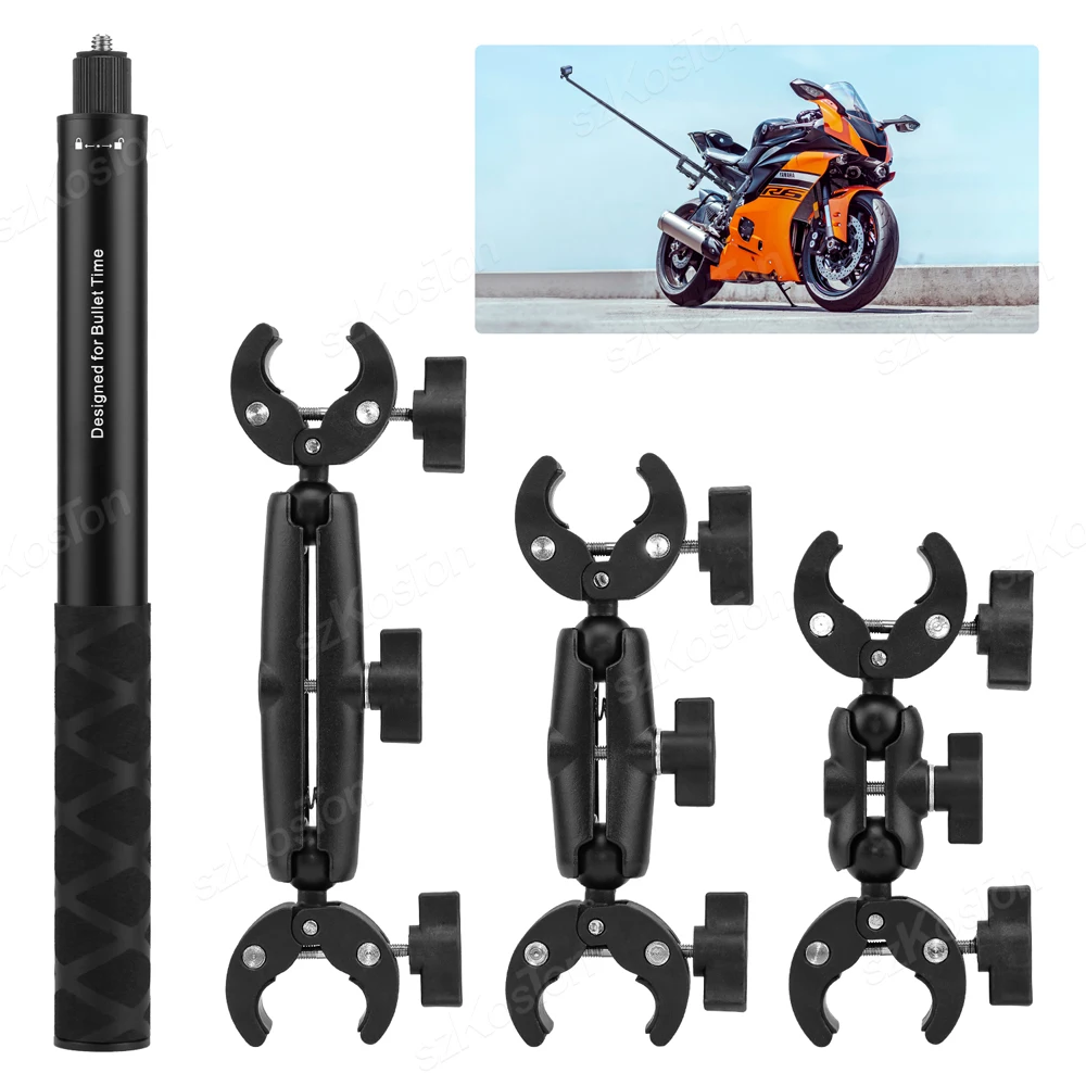 Motocicleta e Bicicleta Guiador Espelho Suporte de Montagem Bicicleta Action Câmera Holder Dji Osmo Insta360 Gopro Hero 12 11 10 8 - Image 3