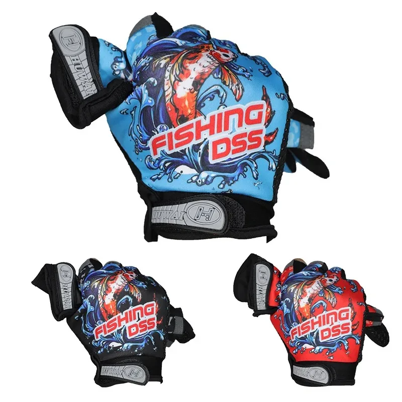 men Fishing Gloves Carp Three-Finger Summer Spring Sun Protection Fishing Accessories Non-slip Sports Breathable