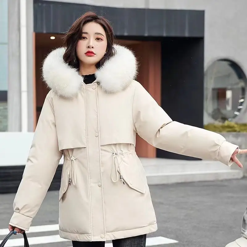 Manteau Bouffant Fille 7-8 Ans Frostbite - Crème Avec Capuche Fourrure - Occasion Très Bon état
