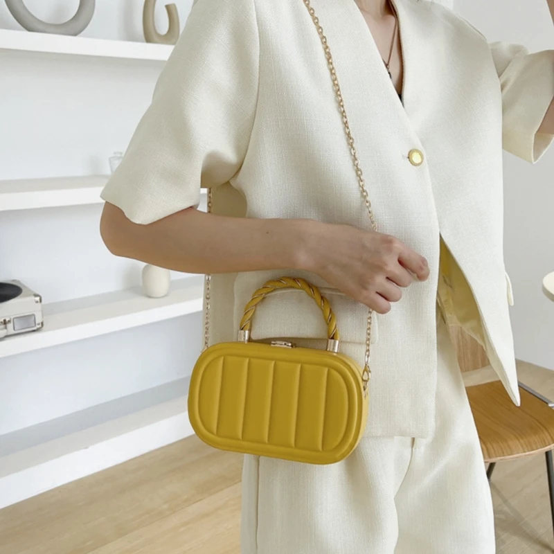 Fashion Crossbody Bag Mini Square Bag for Girl Women Leather Versatile Chain Bag E74B