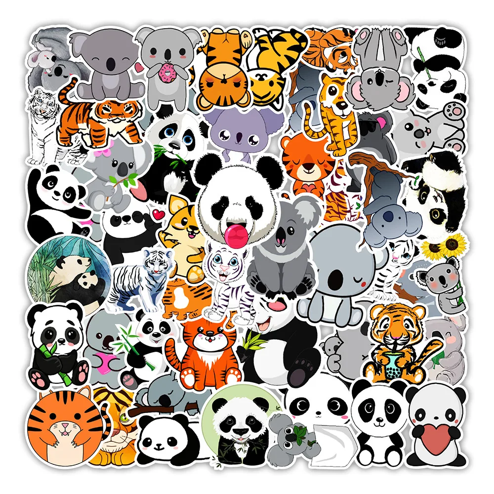 

50Pcs/Lot Interesting Animal Graffiti Stickers Creative DIY Cartoon Waterproof Sticker Use For Car Phone Water-cup Guitar