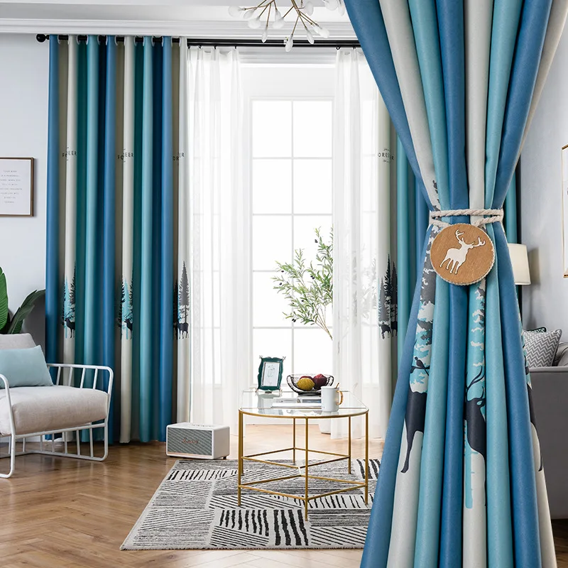 

Minimalist Sun Shading Thermal Insulation Fabric Floor To Ceiling Bay Shading Curtains for Living Dining Room Bedroom 1