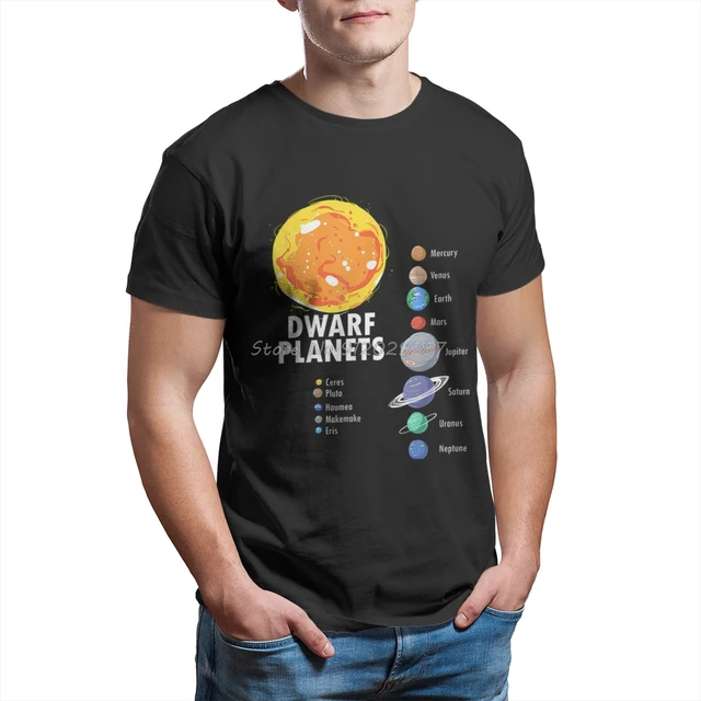 Solar System Dwarf Planets Outer Space Astronaut T-Shirt Cotton T
