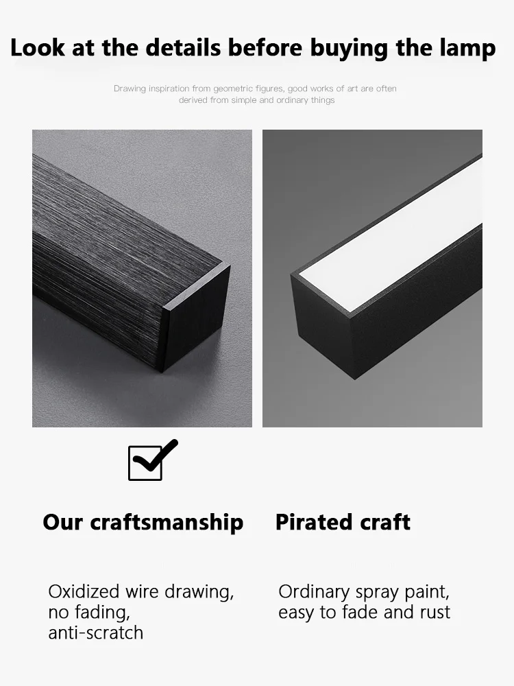 Nordic Minimalist Black Square LED Ceiling Lamp 4