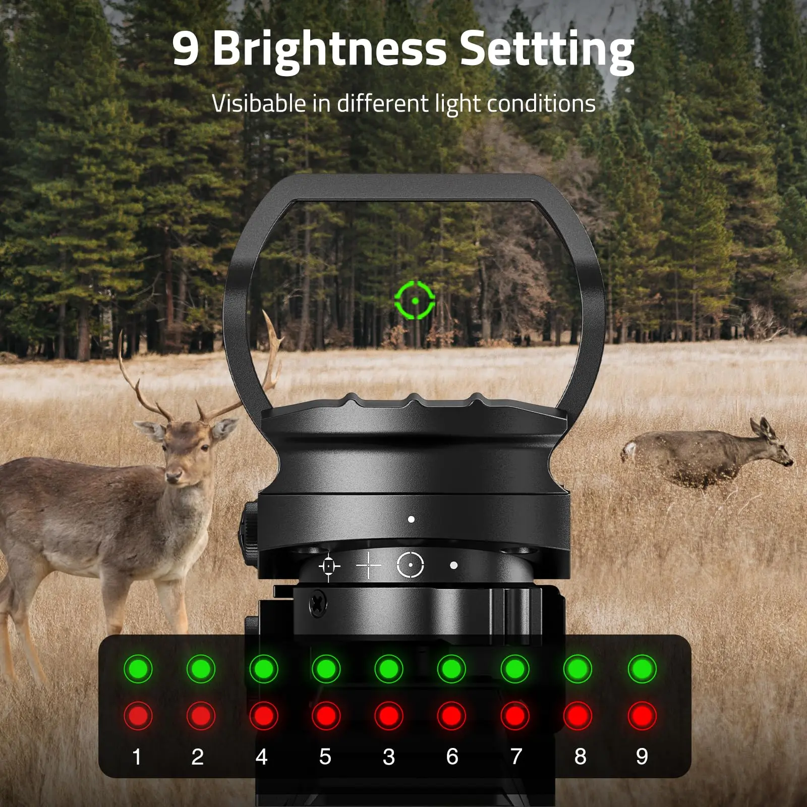 CVLIFE Red Green Dot Sight Fit Hundgun Setting Holographic 4 Adjustable Reticle Reflex Sight Brightness 20mm Rail Mount