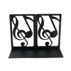 2Pcs Art Note Bookends, Literary Hollow Out Iron Bookends, Metal L-Shaped Bookends, Home Office Desktop Organiser Bookends 1