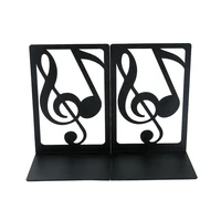 2Pcs Art Note Bookends, Literary Hollow Out Iron Bookends, Metal L-Shaped Bookends, Home Office Desktop Organiser Bookends 1