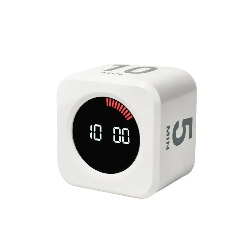Cubic Visual Timer 99 Minutes Positive/Countdown Silent Type-C Gravity Sensor Digital Alarm for Cooking Study Shower