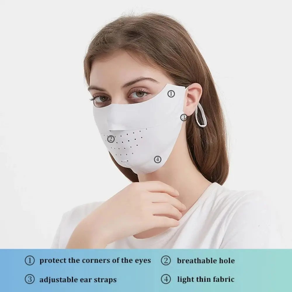 Face Mask Ice Silk Face Mask Uv Sun Protection Summer Adjustable Breathable Men Women Outdoor Running Cycling Sports Mask