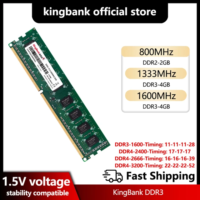 locker hø Afsnit Kingbank DDR3 1333mhz 8GB 4GB Memory DDR2 800Mhz DDR3 1600Mhz 240pin 1.35v/  1.5V Desktop RAM Dimm with Intel AMD Platform _ - AliExpress Mobile