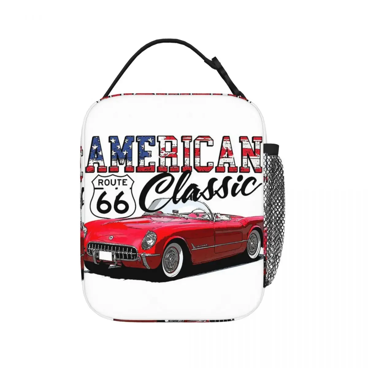 

Classic Corvette Car Lunch Bags Insulated Lunch Tote Portable Thermal Bag Resuable Picnic Bags for Woman Girl Travel